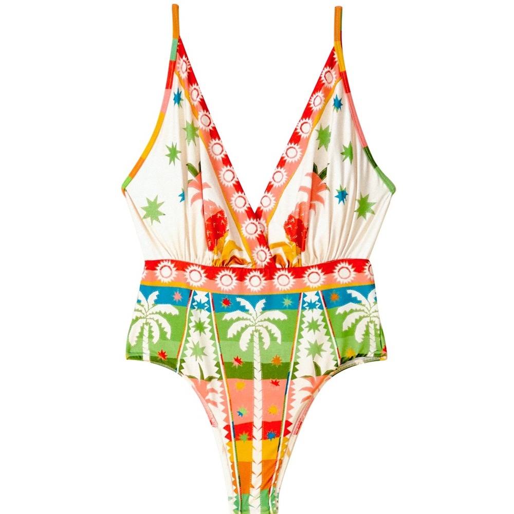 NWT Farm Rio Rainbow Sunset One Piece Swimsuit